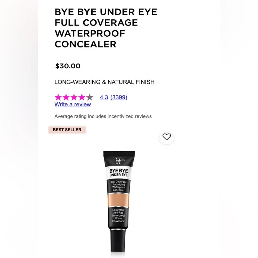 IT Cosmetics Bye Bye Under Eye Concealer - full coverage, antiaging waterproof